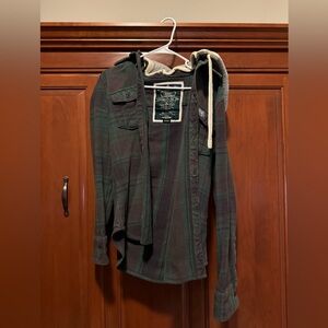 Superdry women’s Shacket removable hood plaid